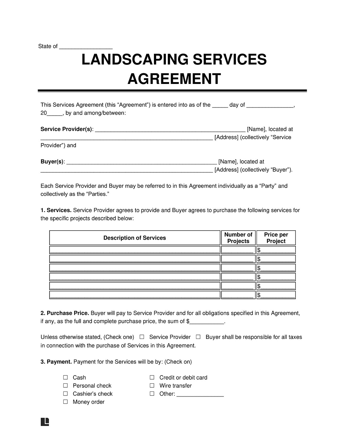 landscaping services agreement